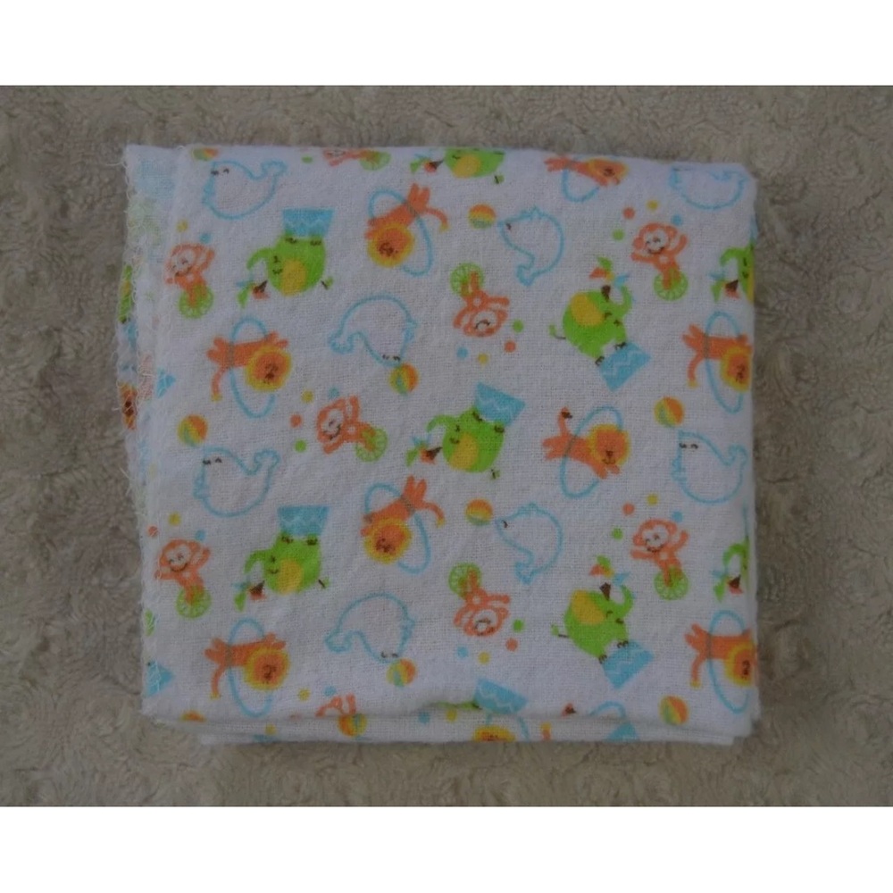 Swiggles Circus Animal Baby Blanket Flannel Receiving Monkey Seal Elephant Lion